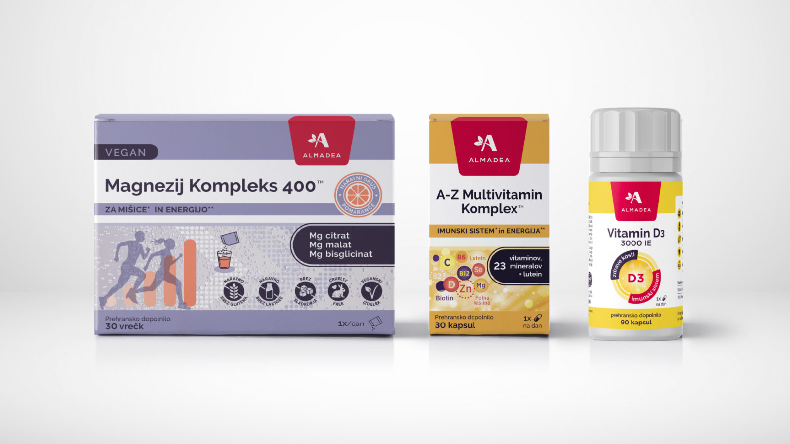 A-Z Multivitamin, Vitamin D3 in Magnezij Kompleks 400 – vitaminska trojica za energijo in imunski sistem.
